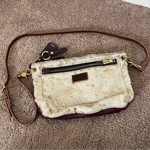 Alexis Drake Cowhide and Leather Medium Crossbody Purse